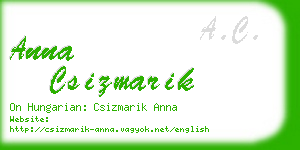 anna csizmarik business card